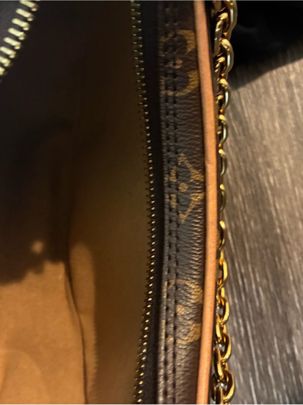 Louis Vuitton Monogram Crescent Shoulder Bag with Gold Chain - Picture 7 of 12